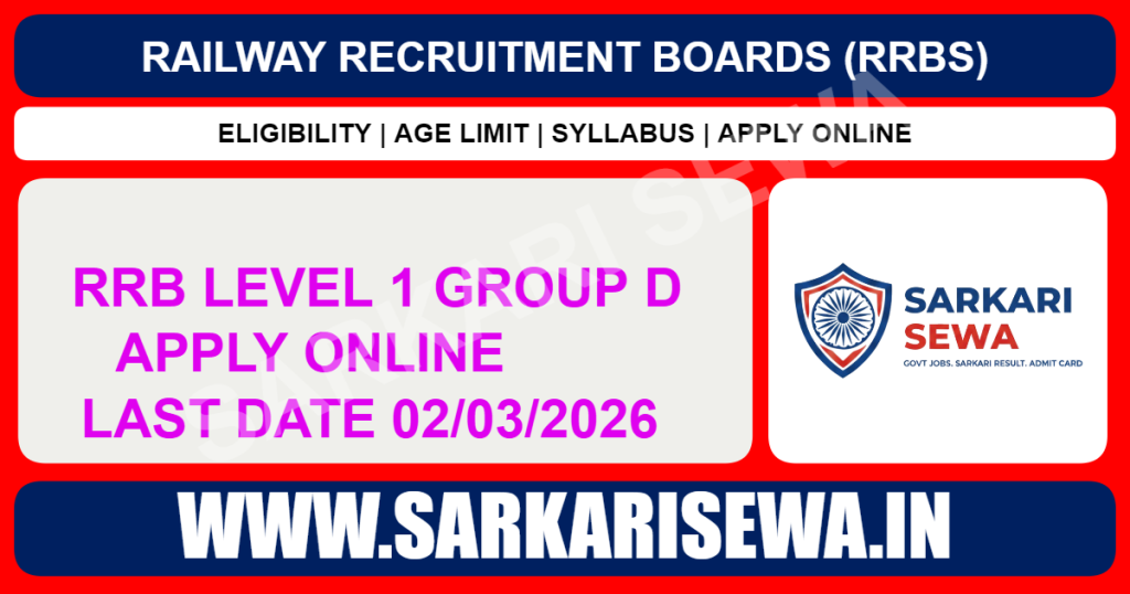 RRB Level 1 Group D 2026 Online Form
